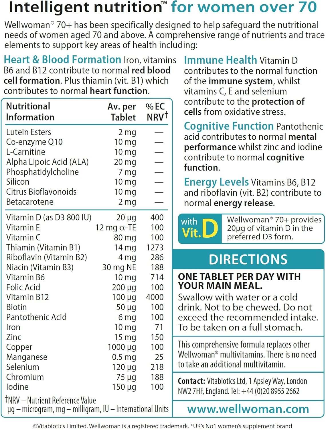 Multivitamin for Women 70+ - Complete Nutritional Support
