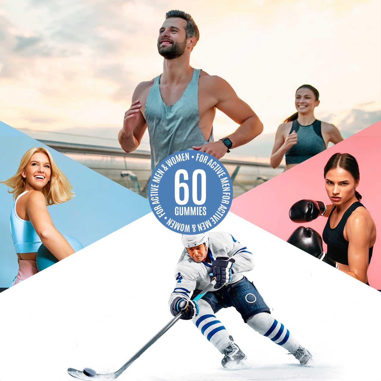 Multivitamin Gummies with Biotin for Active Men and Women - 60 Delicious Strawberry Flavored Gummies with Vitamins B5 and B12