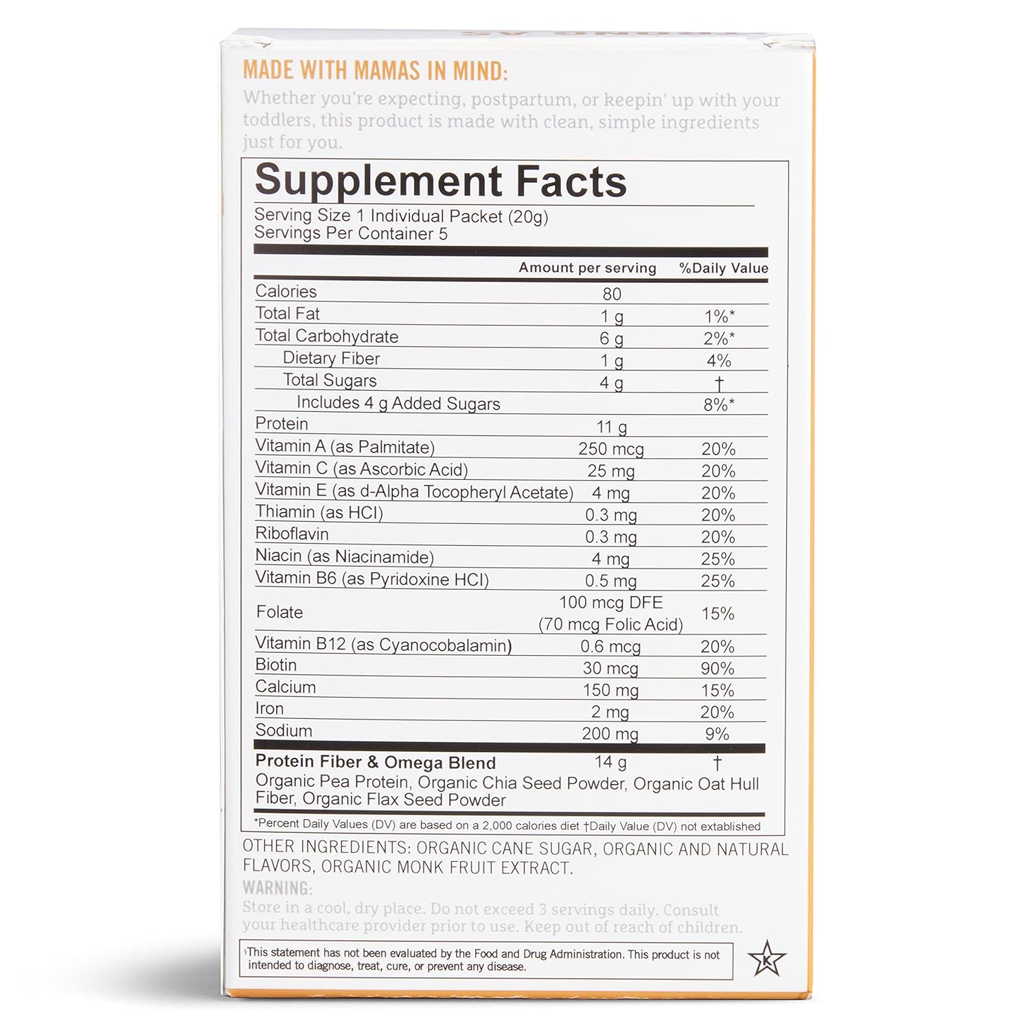 Munchkin® Milkmakers® Postnatal Recovery Protein Powder - Pea Protein, Lactation & Biotin for Postpartum Support - Vanilla - 5 Count