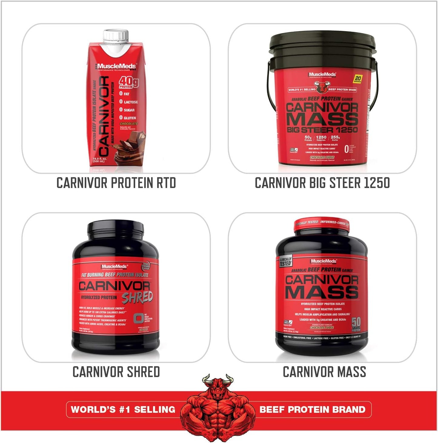 MuscleMeds CARNIVOR Chocolate Beef Protein Isolate Powder - 23g Protein, Halal Certified, Muscle Building & Recovery - Lactose, Sugar & Fat Free - 28 Servings