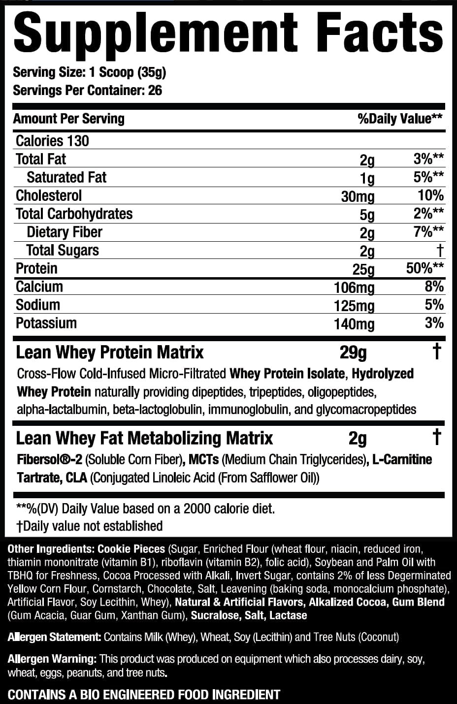 Musclesport Lean Whey Revolution™: Low Calorie, Low Carb, Low Fat Whey Protein Isolate with Hydrolyzed Whey - 25g Protein per Scoop - Cookies N Cream Flavor - 2lb
