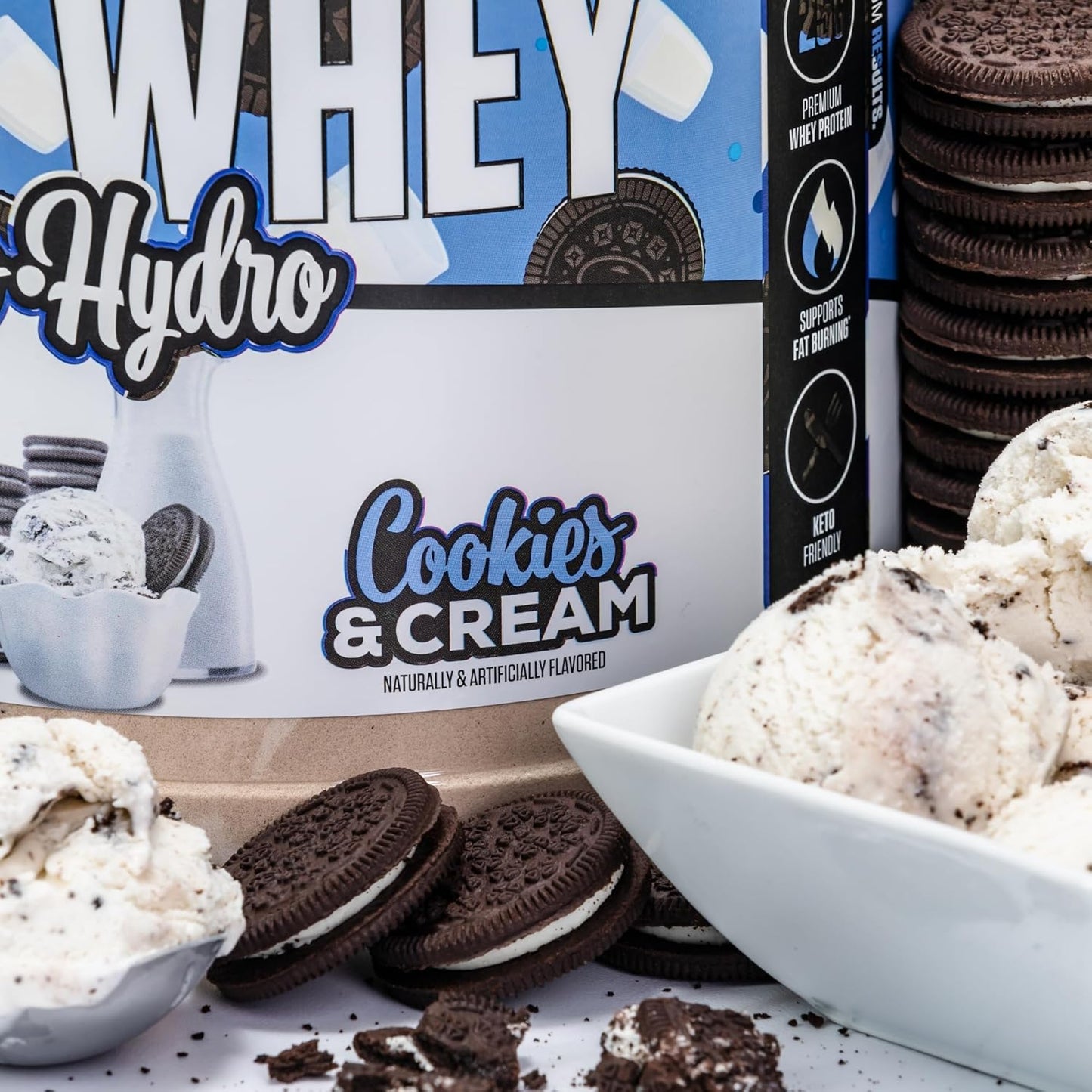 Musclesport Lean Whey Revolution™: Low Calorie, Low Carb, Low Fat Whey Protein Isolate with Hydrolyzed Whey - 25g Protein per Scoop - Cookies N Cream Flavor - 2lb