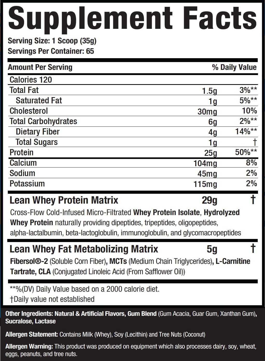 Musclesport Lean Whey Revolution™ Protein Powder - Vanilla Ice Cream Flavor - Low Calorie, Low Carb, Low Fat - 25g Protein per Scoop - 5lb Container