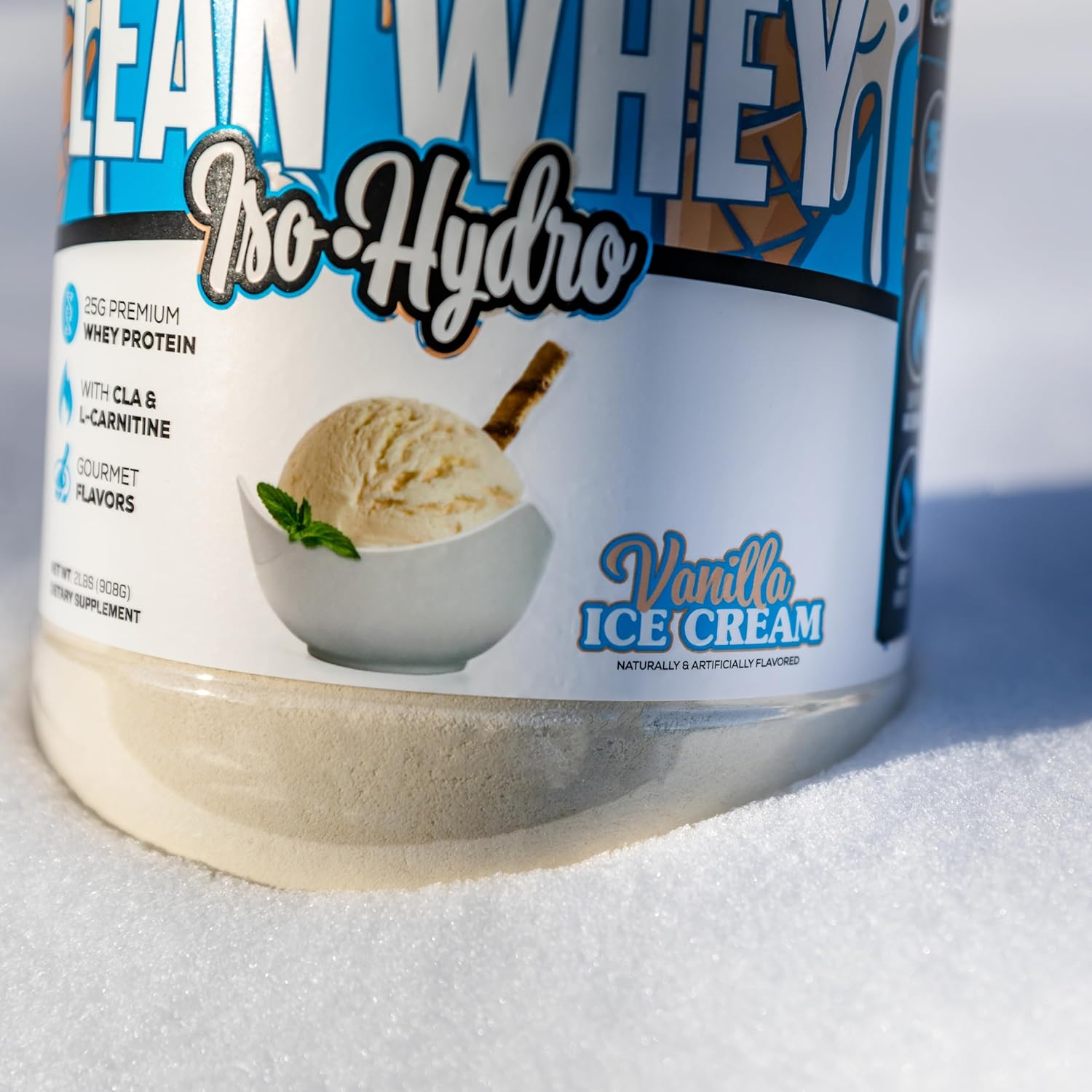 Musclesport Lean Whey Revolution™ Protein Powder - Vanilla Ice Cream Flavor - Low Calorie, Low Carb, Low Fat - 25g Protein per Scoop - 5lb Container