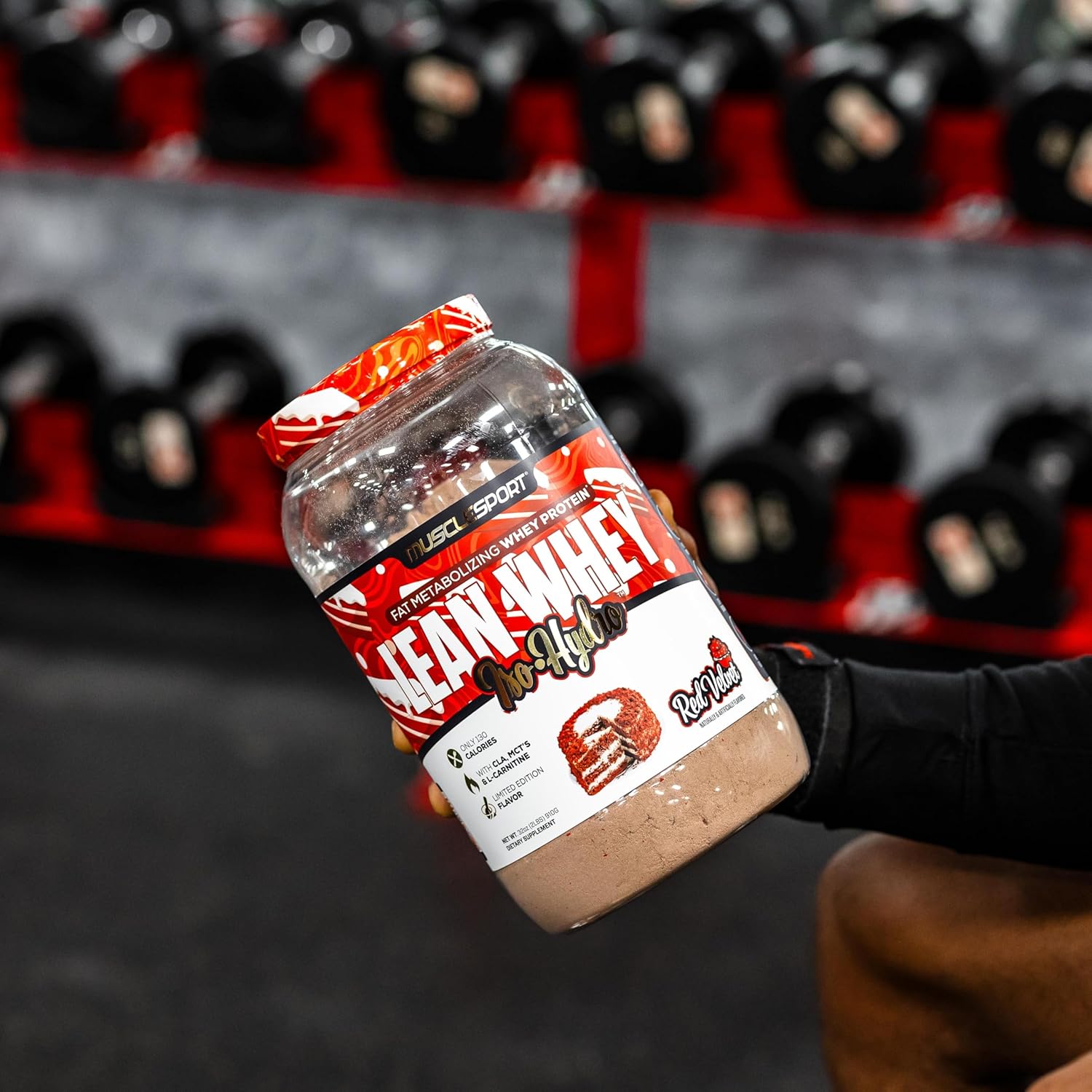 Musclesport Lean Whey Revolution™ Red Velvet Protein Powder - 25g Whey Protein Isolate, Low Calorie, Low Carb, Low Fat - Delicious Flavors - 2lb