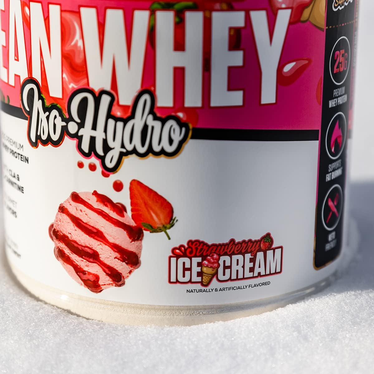 Musclesport Lean Whey Revolution™ Strawberry Protein Powder - High Protein Isolate, Low Calorie, Low Carb, Low Fat - 25g Protein per Serving - 2LB Jar