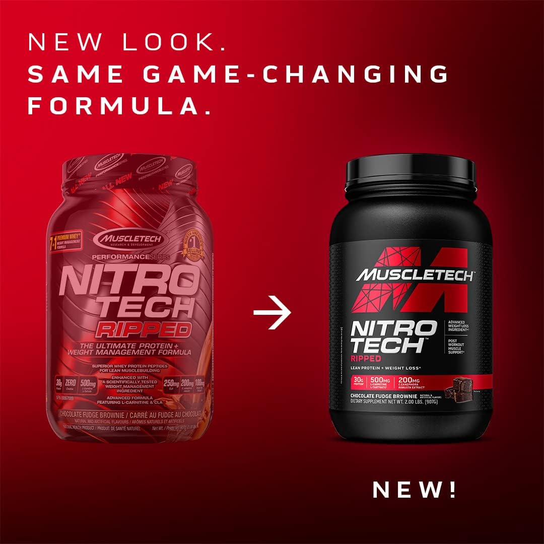 MuscleTech Nitro-Tech Ripped Lean Whey Protein Powder & Platinum Multivitamin Bundle for Men - Immune Support & Daily Workout Supplements