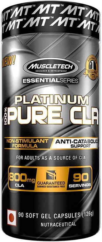 MuscleTech Platinum Ultra Pure CLA Supplements - 800mg Per Serving - Anti-Catabolic Support - Stimulant-Free - 90 Pills