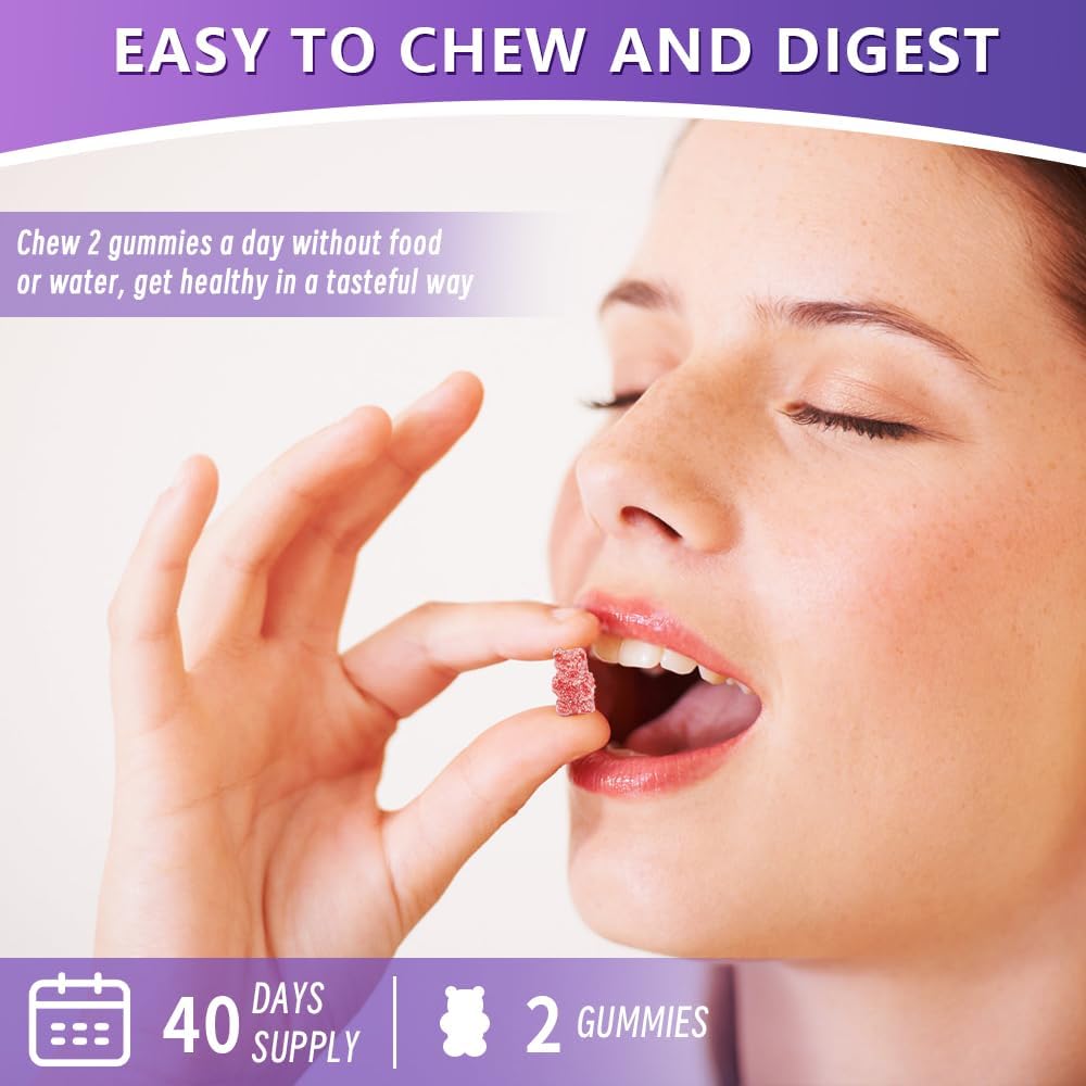 Mushroom Supplement Gummies with Ashwagandha and Lions Mane for Focus, Memory, Immune Support & Stress Relief - Nootropic Brain Supplement