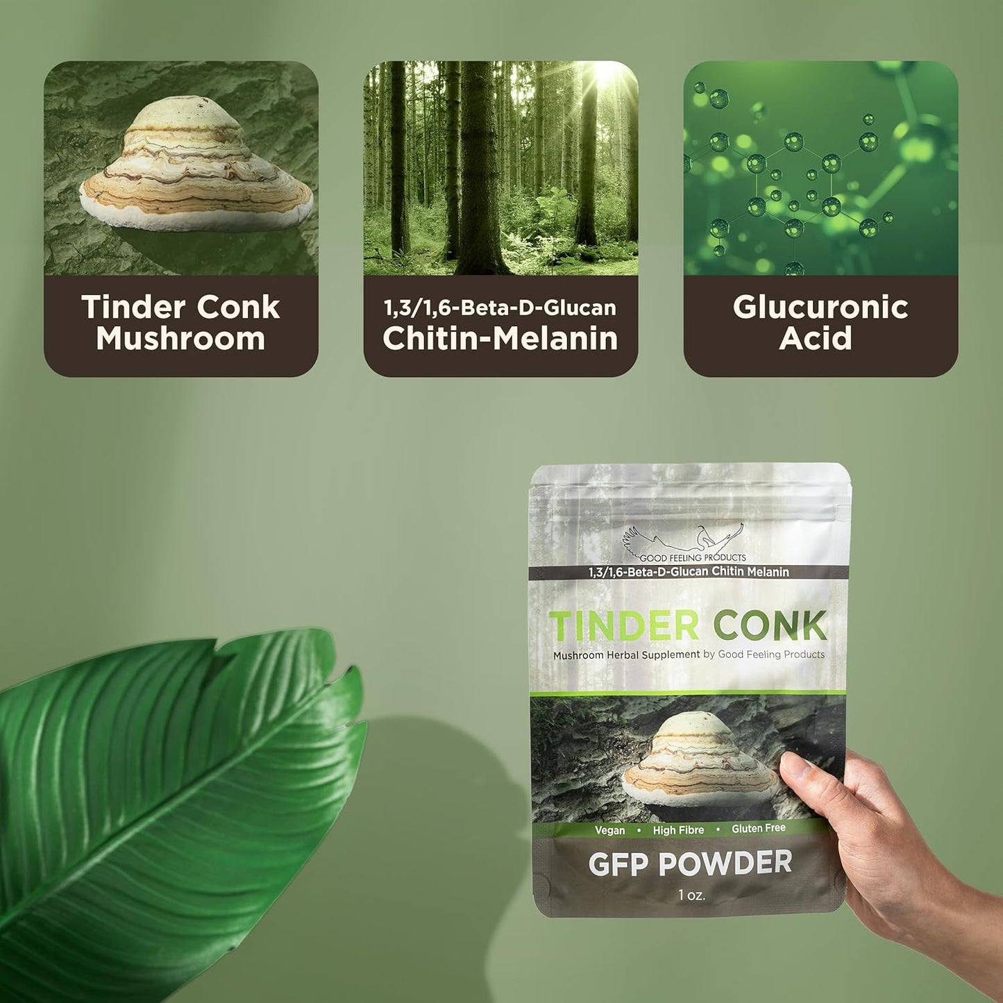 Mushroom Supplement Powder for Immune Support - Good Feeling Products for Men & Women