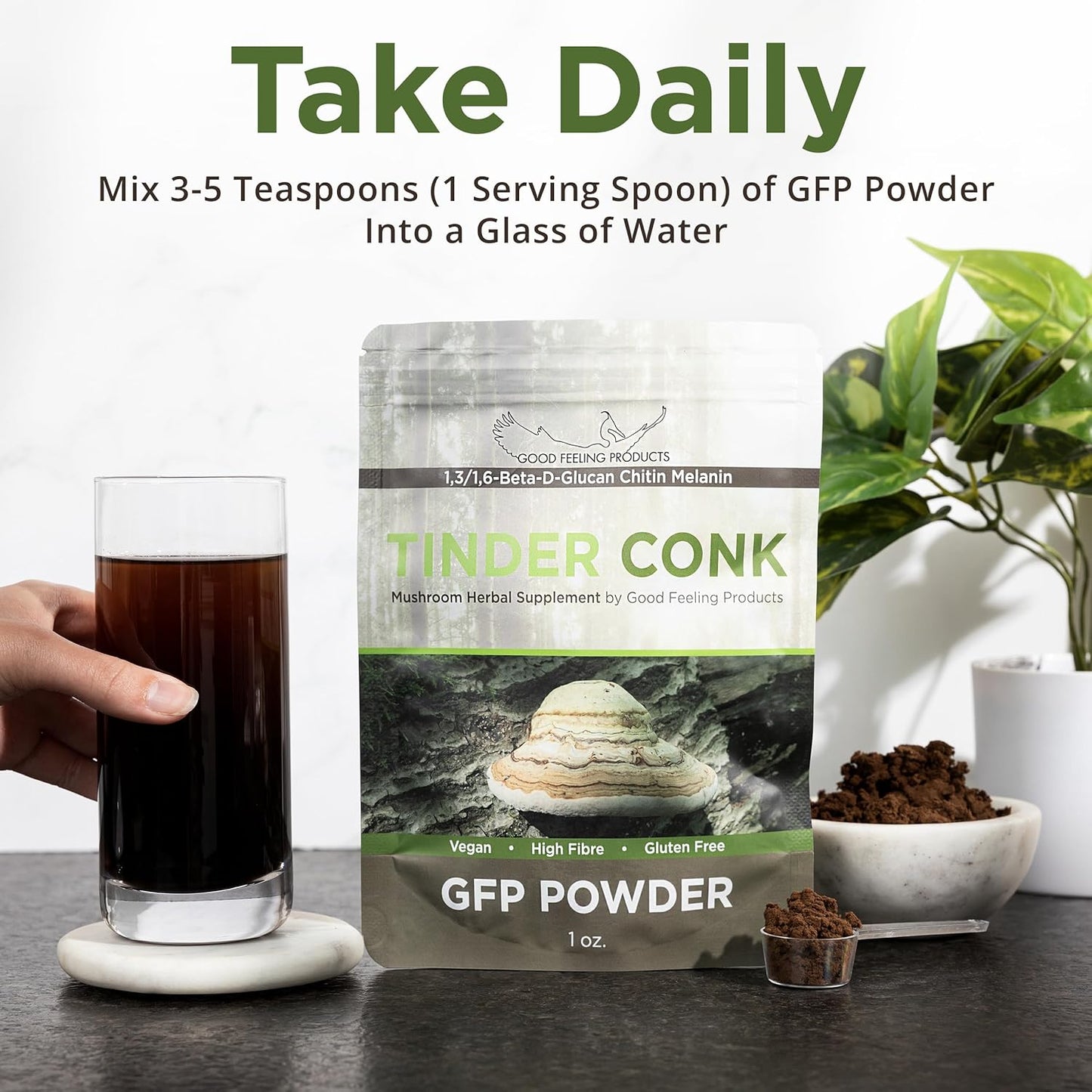 Mushroom Supplement Powder for Immune Support - Good Feeling Products for Men & Women