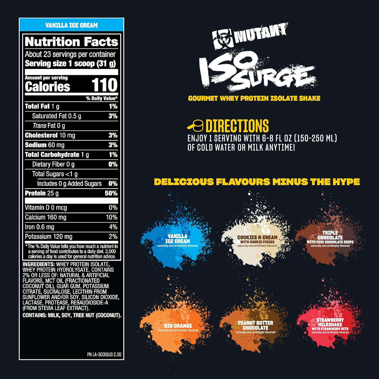 MUTANT ISO SURGE Coconut Cream Protein Powder, 1.6lb (727g) - Pack of 1