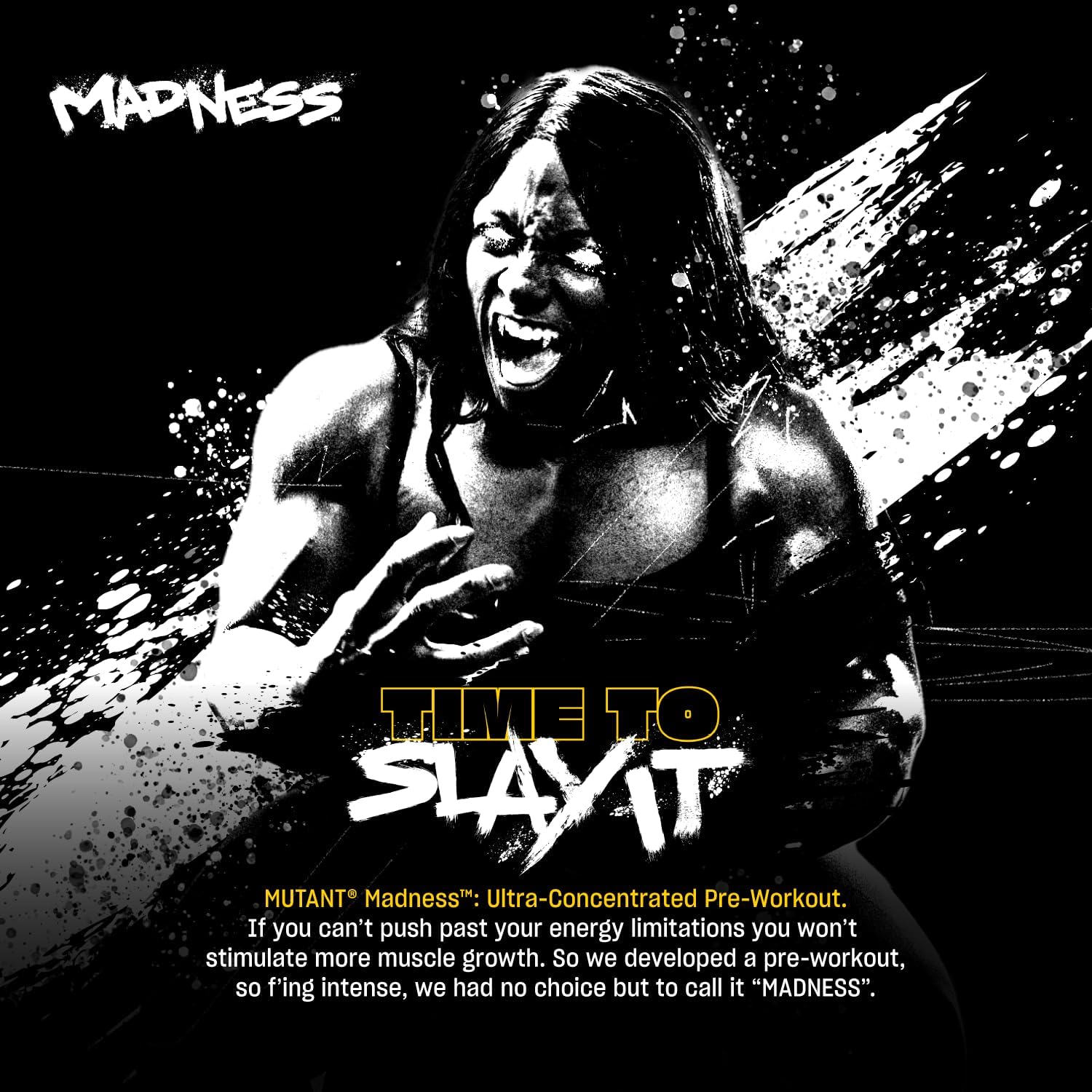 Mutant Madness Pre-Workout Powder Supplement 30 Serving Pineapple Flavor Pump and Performance Blend with L-Citrulline, Beta-Alanine, Taurine, L-Tyrosine