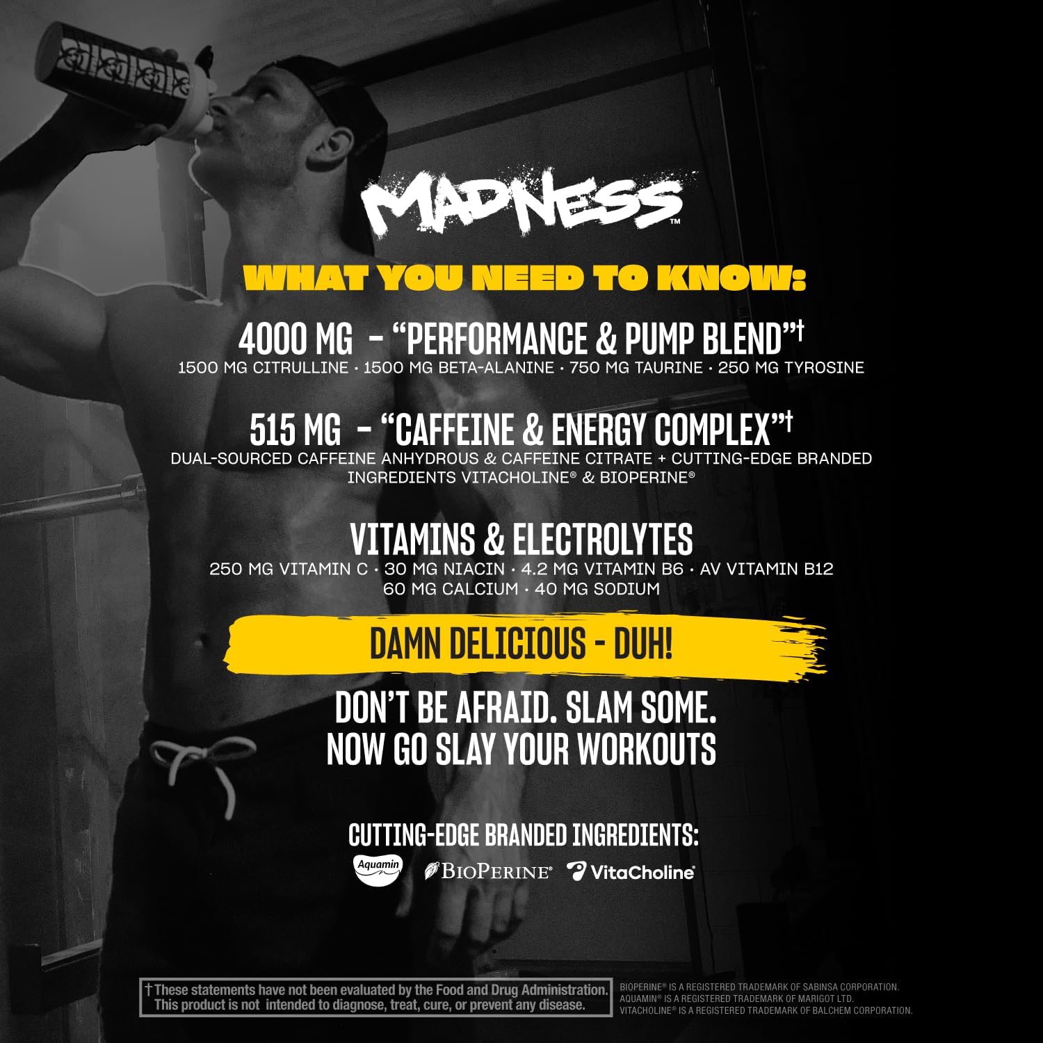 Mutant Madness Pre-Workout Powder Supplement 30 Serving Pineapple Flavor Pump and Performance Blend with L-Citrulline, Beta-Alanine, Taurine, L-Tyrosine