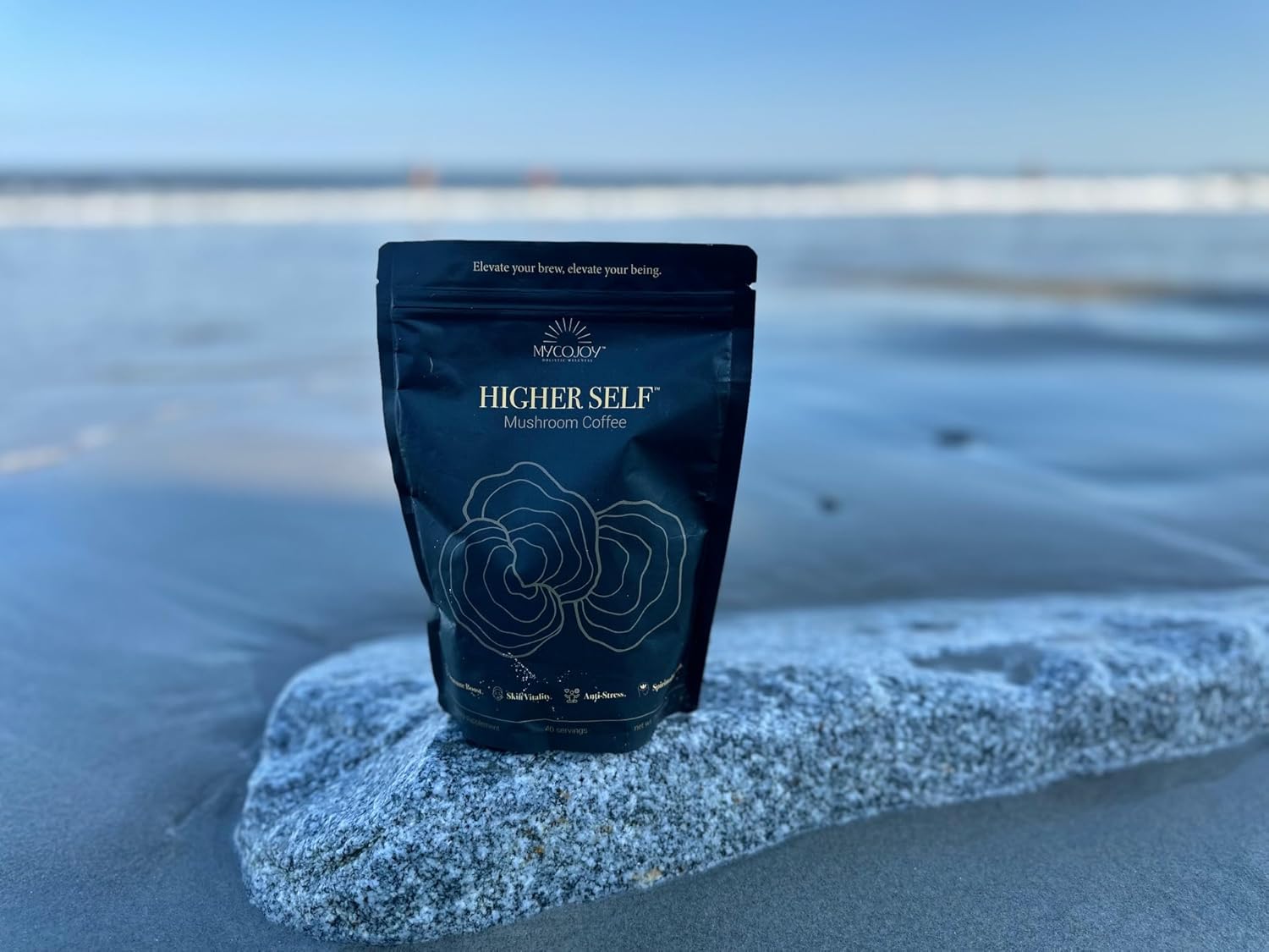 MYCOJOY HIGHER SELF™ Mushroom Coffee with IgG Colostrum, Organic Arabica, Lion's Mane, Reishi, Chaga, L-Theanine, and Frankincense - Immune Support & Focus Blend
