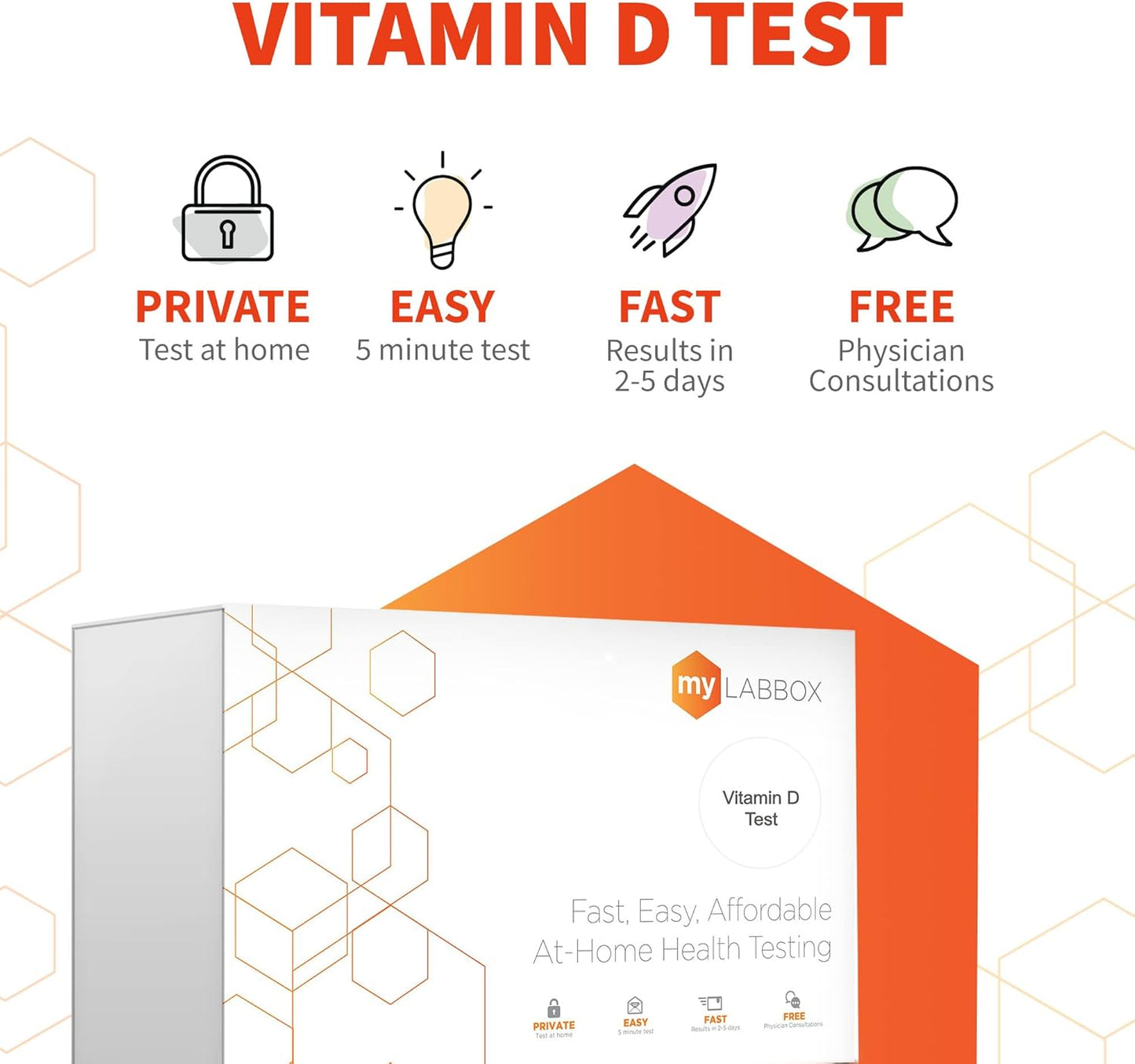myLAB Box Vitamin D Test Kit for Home Use - Accurate Blood Test for 25(OH) D Levels - CLIA Certified - FSA/HSA Eligible