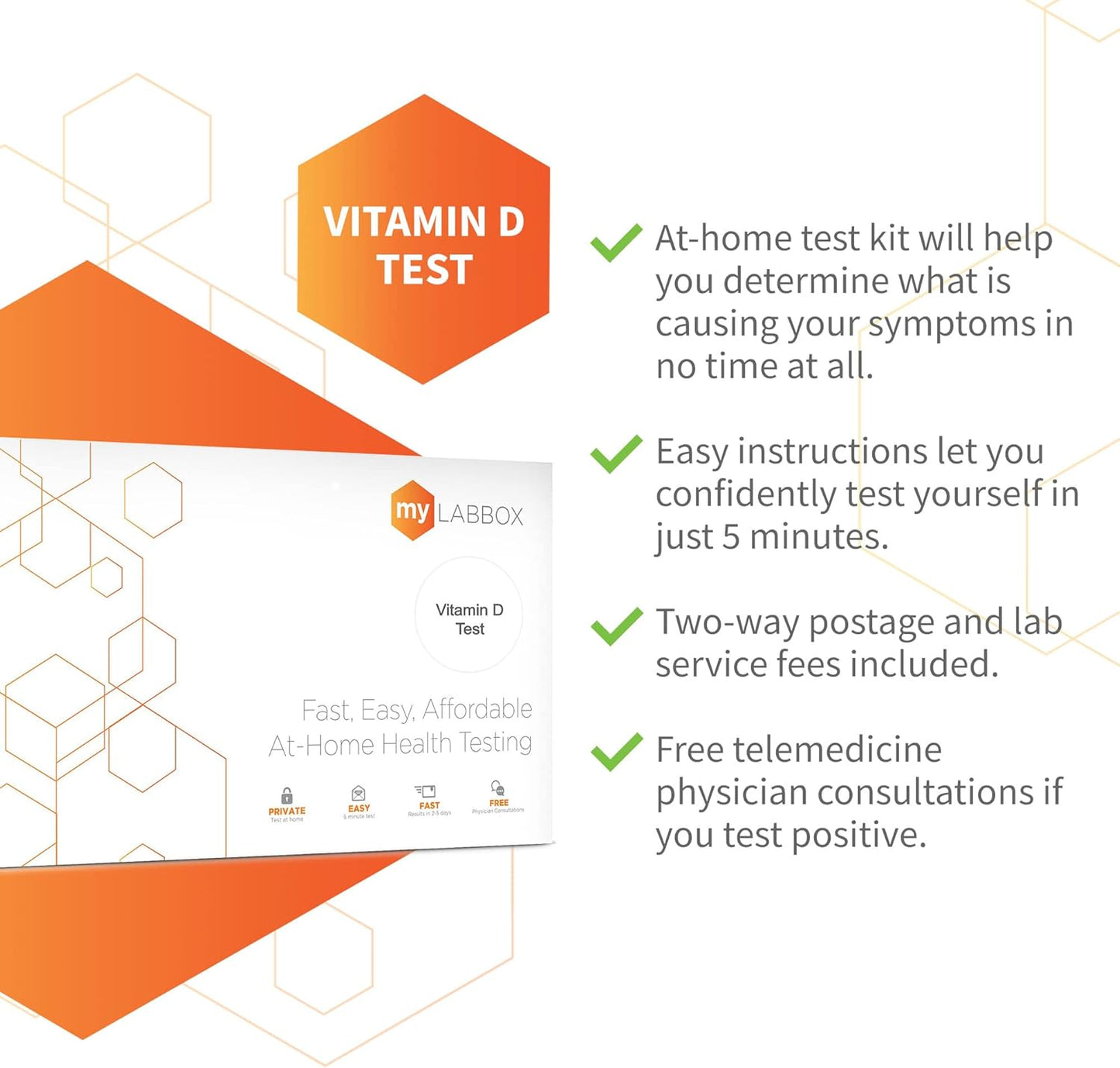 myLAB Box Vitamin D Test Kit for Home Use - Accurate Blood Test for 25(OH) D Levels - CLIA Certified - FSA/HSA Eligible
