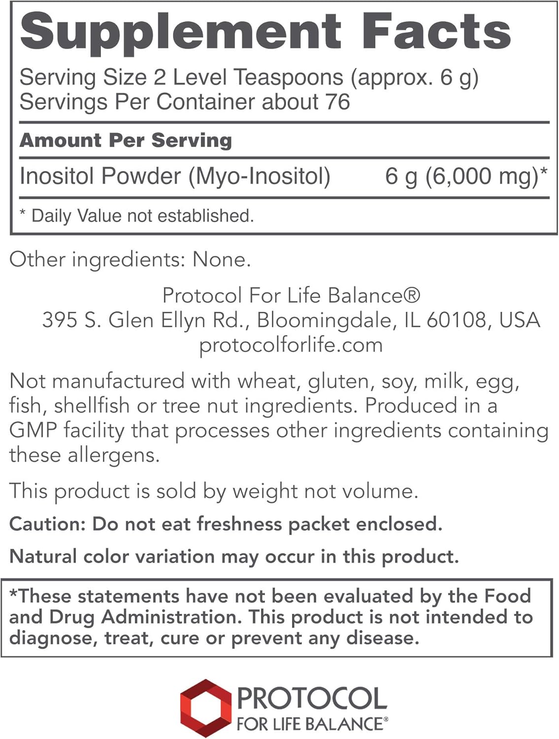 Myo-Inositol Powder - Promotes Healthy Mood, Emotional Wellness, and Ovarian Function - Energy Boost and Sleep Support - 1lb (454g)