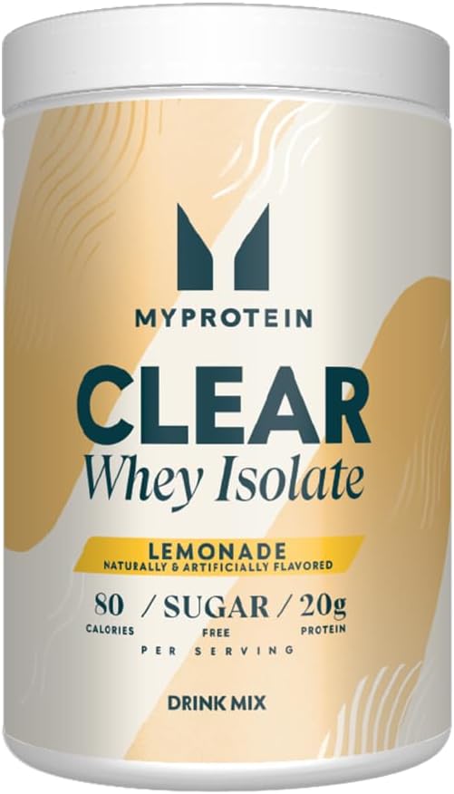 Myprotein Lemonade Clear Whey Isolate Protein Powder - 1.1 Lb (20 Servings), 20g Protein, Naturally Flavored Drink Mix - BoostGo Australia