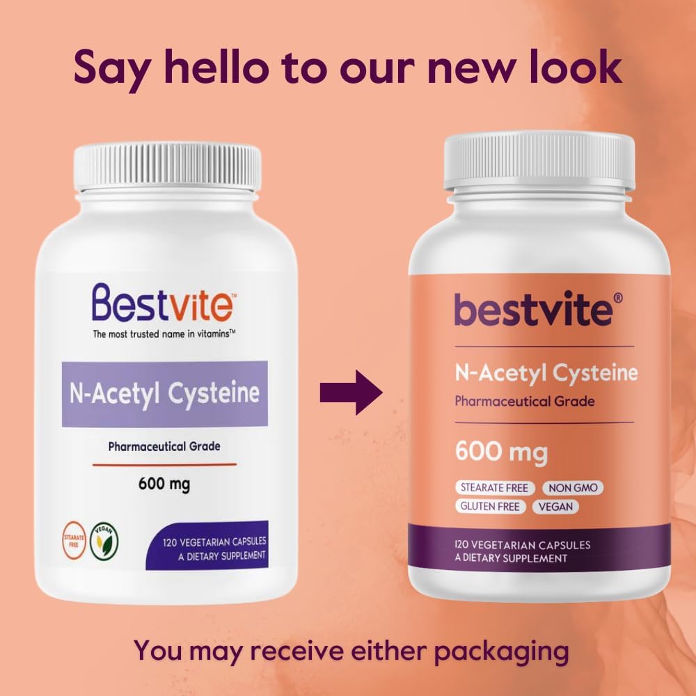 N-Acetyl Cysteine 600mg (NAC) Supplement - 240 Vegetarian Capsules - Vegan, Non-GMO, Gluten Free, No Fillers