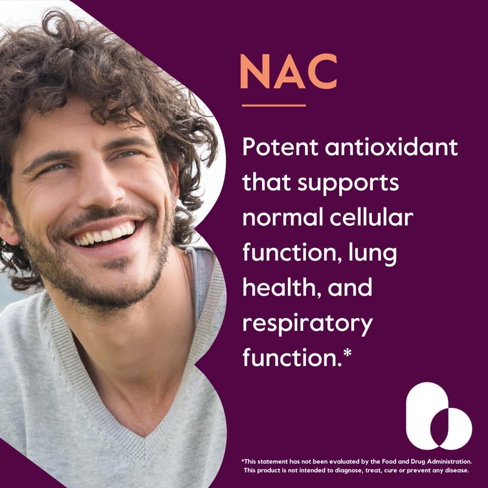 N-Acetyl Cysteine 600mg (NAC) Supplement - 240 Vegetarian Capsules - Vegan, Non-GMO, Gluten Free, No Fillers