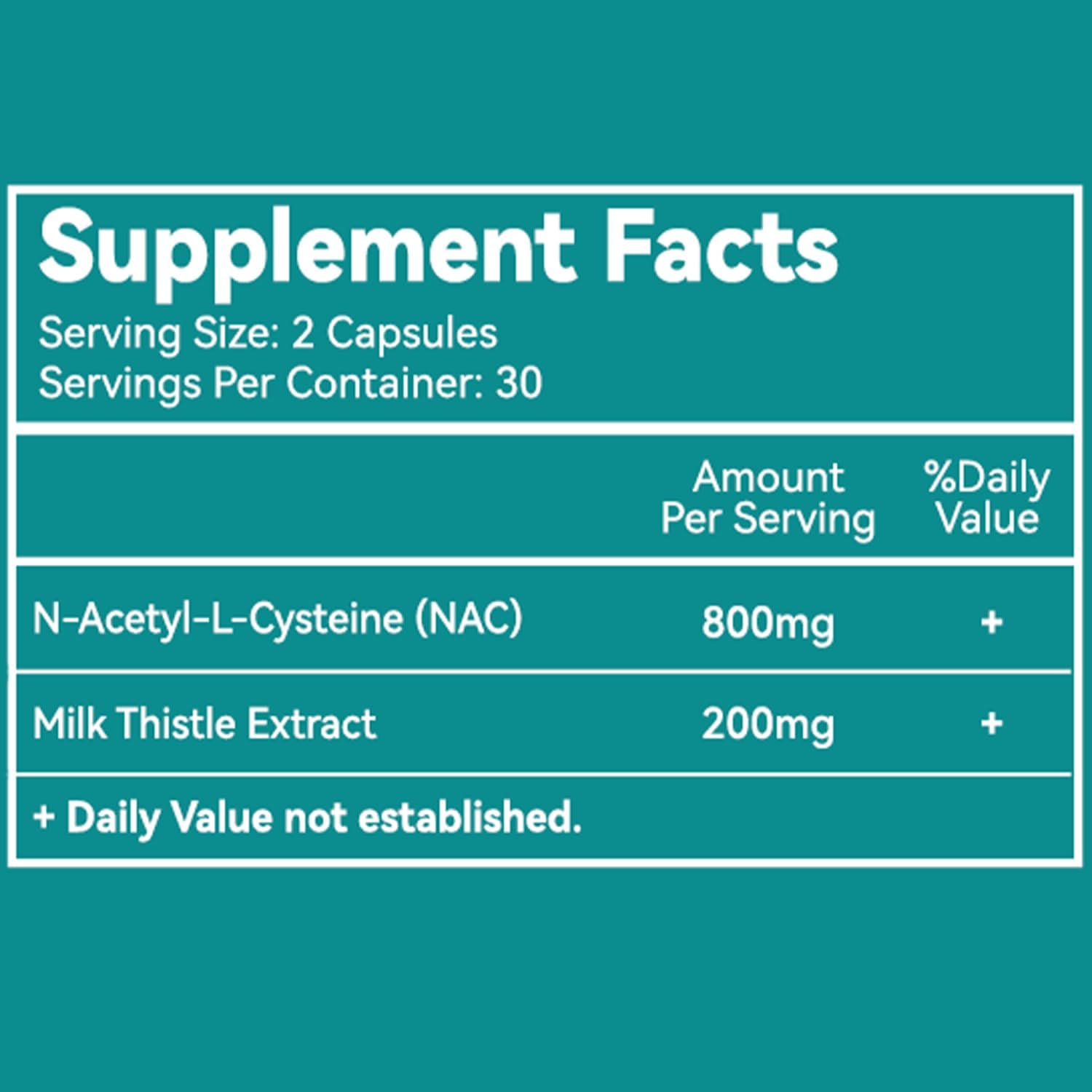 N-Acetyl Cysteine 800mg Supplement with Milk Thistle 200mg - Non-GMO, Gluten Free - 60 Capsules by EAZGOO