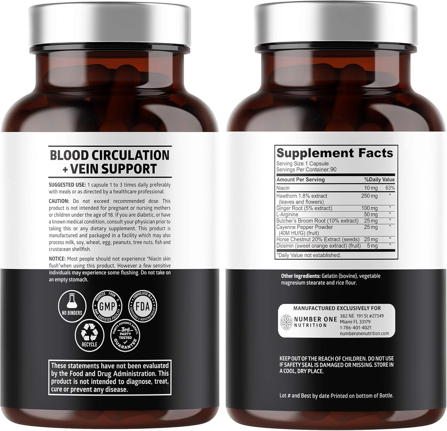 N1N Premium Blood Circulation Supplement with 8 Powerful Herbs & Vitamins, Omega 3 6 9 + DHA Gummies - 2 Pack Bundle