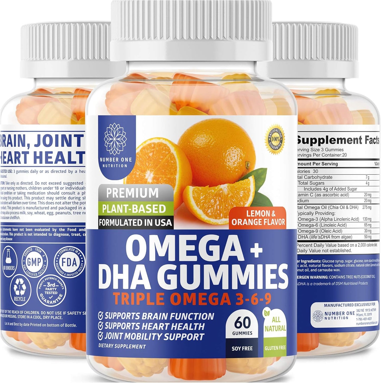 N1N Premium Men's Daily Multivitamin & Omega Gummies Bundle [Vitamins A C E D, Magnesium, Zinc, Omega 3 6 9 + DHA] Vegan & Plant-Based