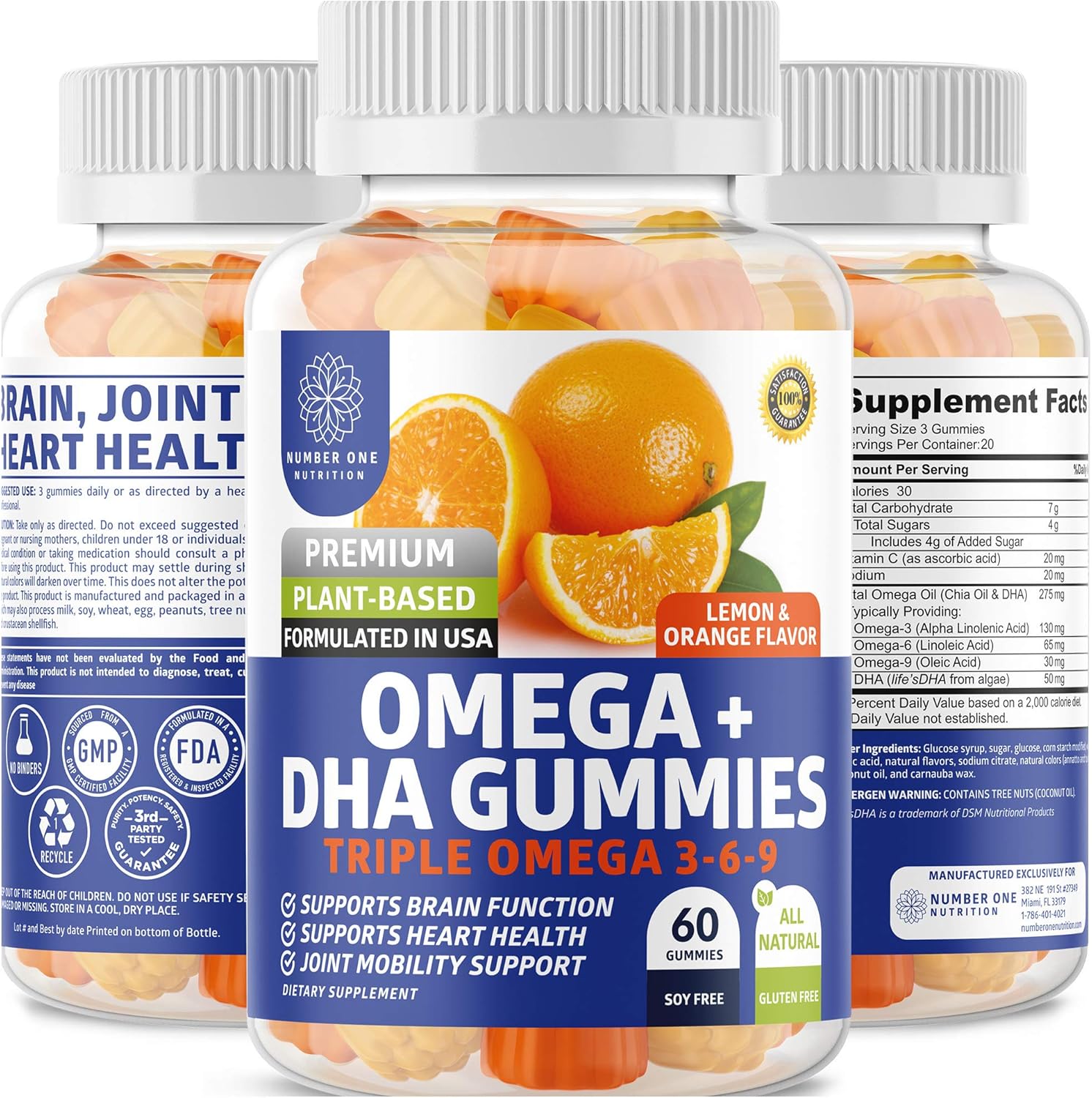 N1N Premium Men's Daily Multivitamin & Omega Gummies Bundle [Vitamins A C E D, Magnesium, Zinc, Omega 3 6 9 + DHA] Vegan & Plant-Based