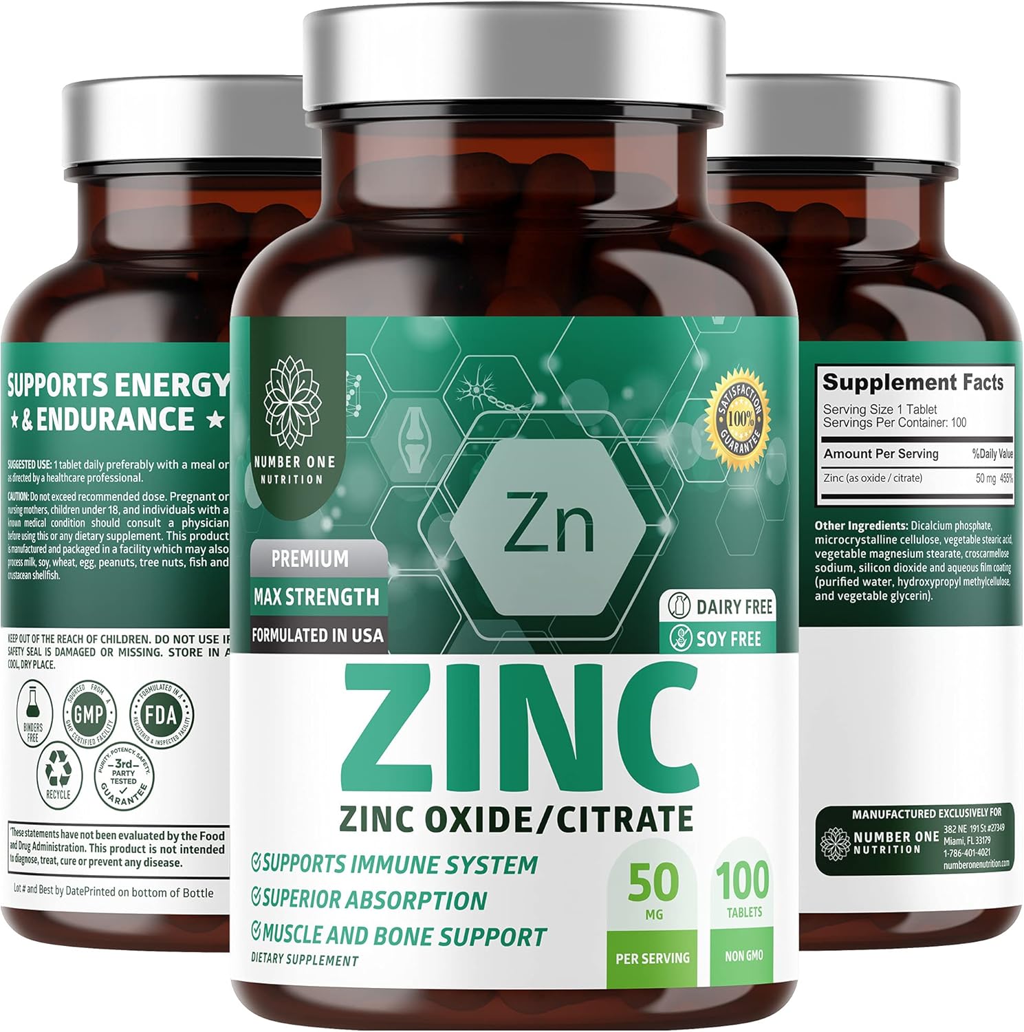 N1N Premium Super Fruits & Veggies Supplement with Aloe Vera, Vitamins, and Zinc 50mg - 2 Pack Bundle