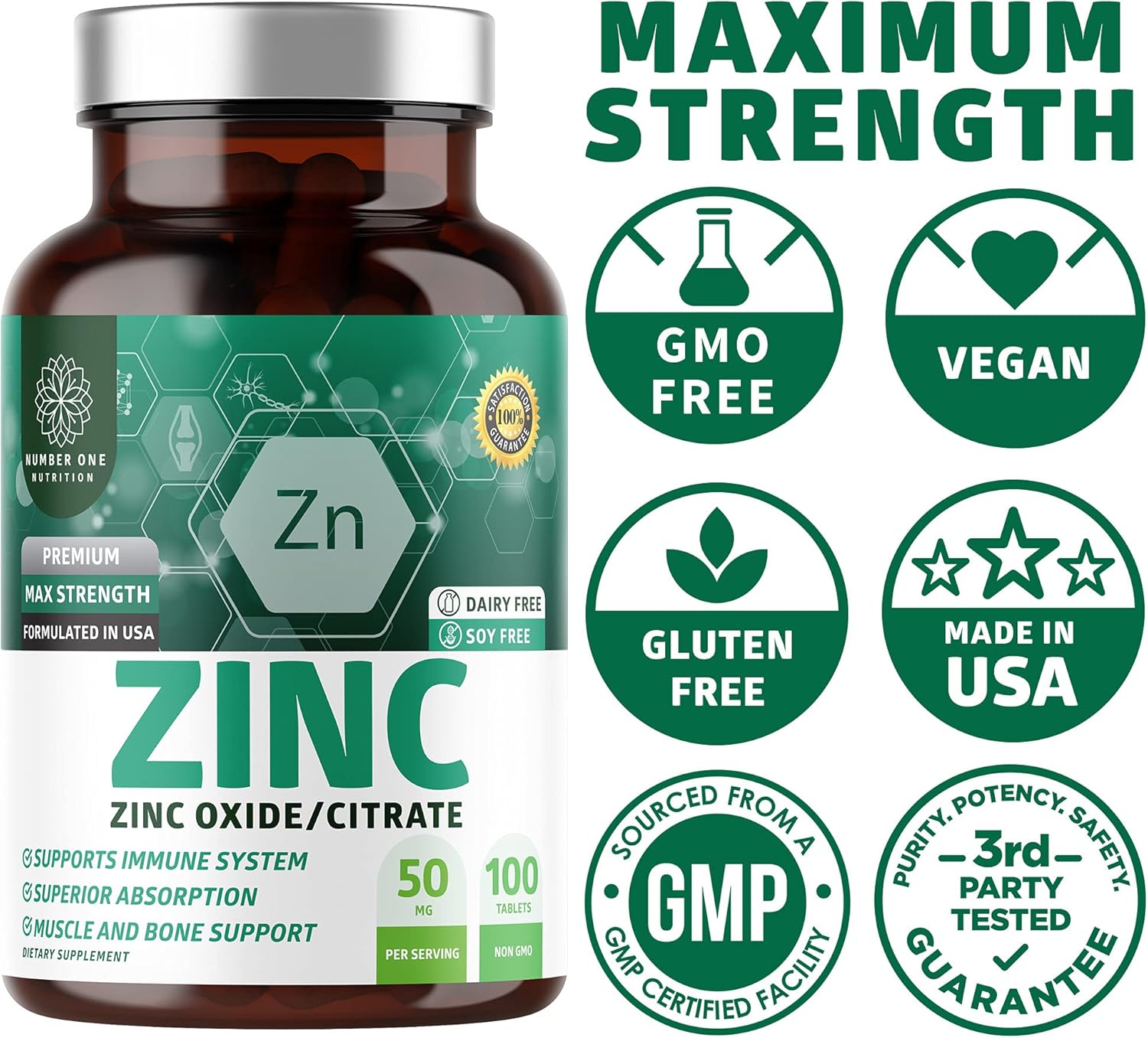 N1N Premium Super Fruits & Veggies Supplement with Aloe Vera, Vitamins, and Zinc 50mg - 2 Pack Bundle