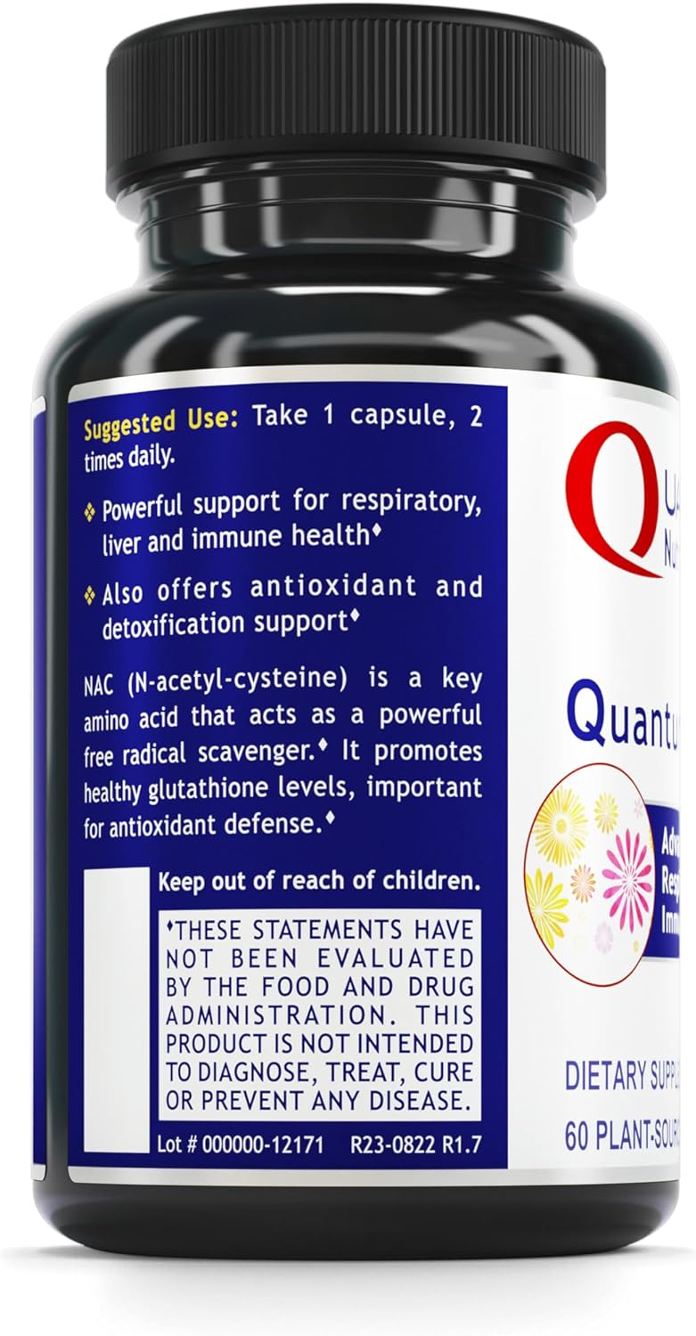 NAC Supplement for Liver & Immune Support - 300mg Per Capsule - 60 Vegetarian Capsules by Quantum Nutrition Labs