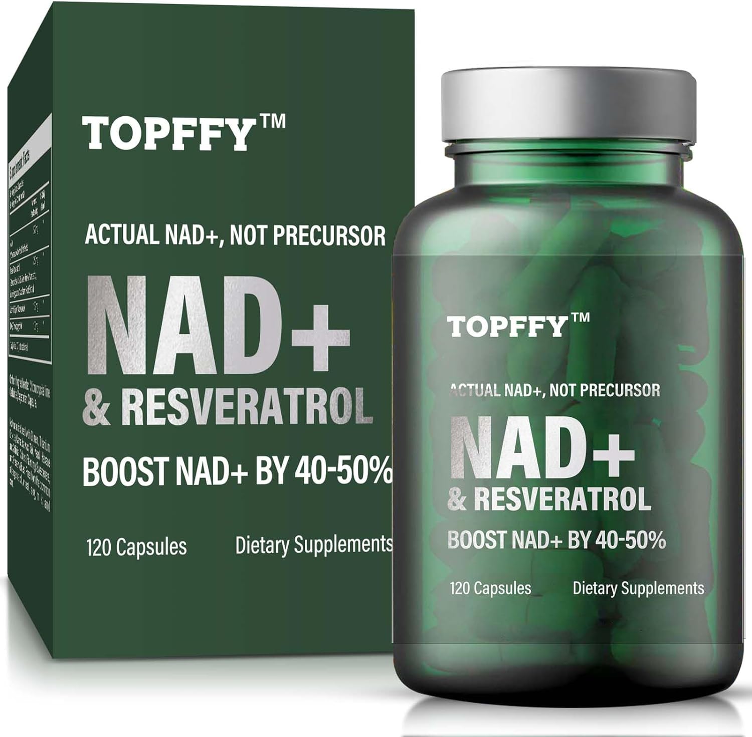 NAD+ & Resveratrol Supplement for Cellular Energy & Aging Defense - 120 Softgels