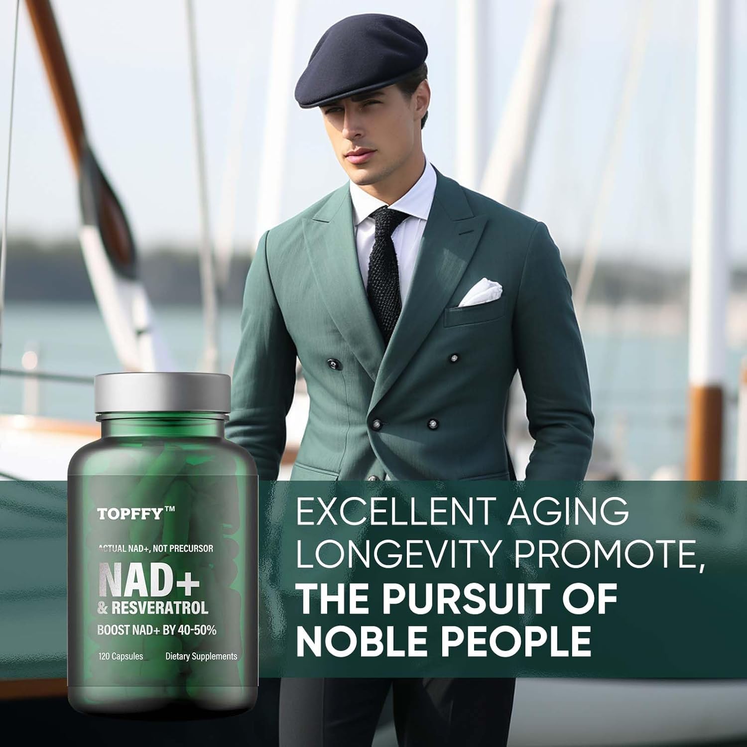 NAD+ & Resveratrol Supplement for Cellular Energy & Aging Defense - 120 Softgels