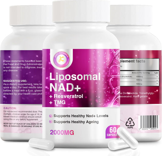 NAD Resveratrol TMG Supplement 2000mg | Boost NAD+ Levels for Immune & Energy Support | Advanced 3-in-1 Formula for Overall Health | 60 Capsules