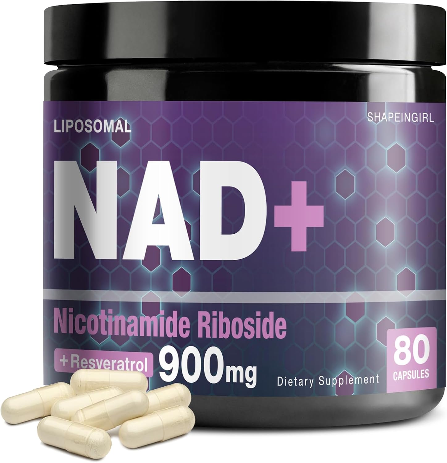 NAD+ Supplement with Nicotinamide Riboside & Resveratrol - 900mg for Men and Women