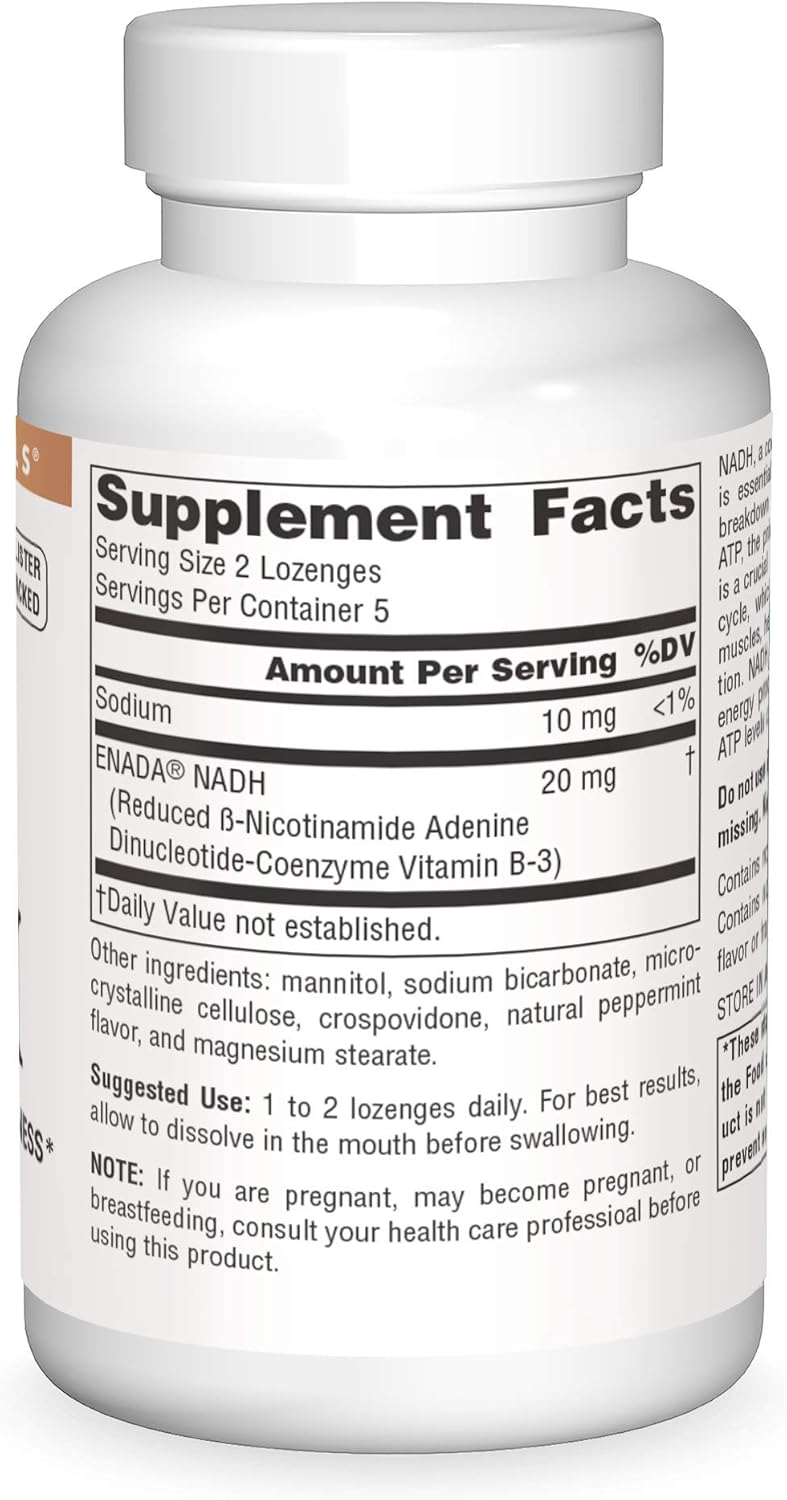 NADH 10mg Tablets for Energy and Mental Alertness Boost - Source Naturals