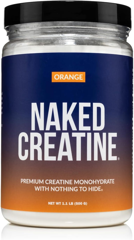 Naked Nutrition Micronized Orange Creatine Monohydrate - 500g Vegan Powder for Strength Gains - Gluten & Soy Free, Non-GMO