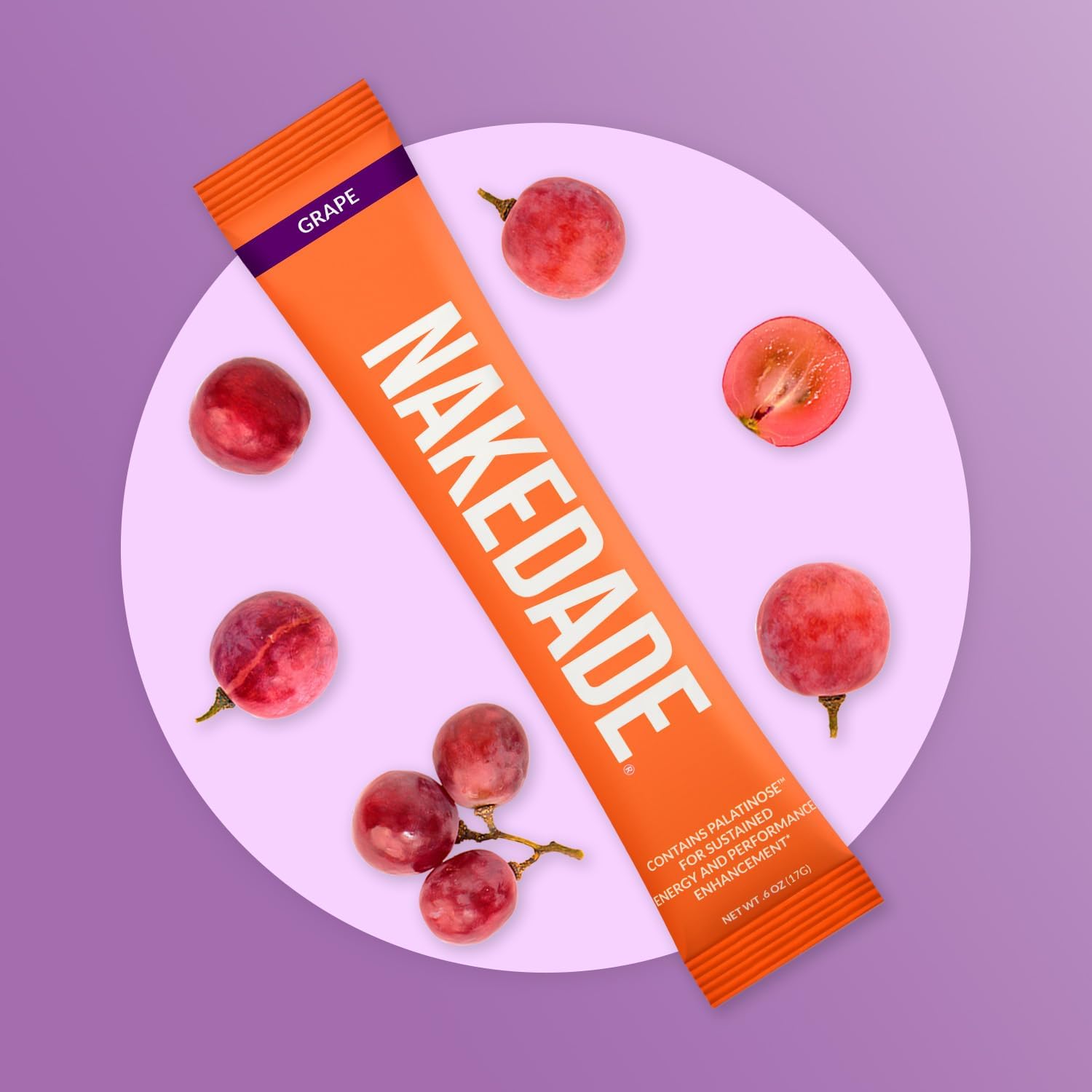 Naked Nutrition Nakedade Grape Electrolyte Powder - Performance-Enhancing Sports Drink Sticks - Non-GMO, Gluten-Free