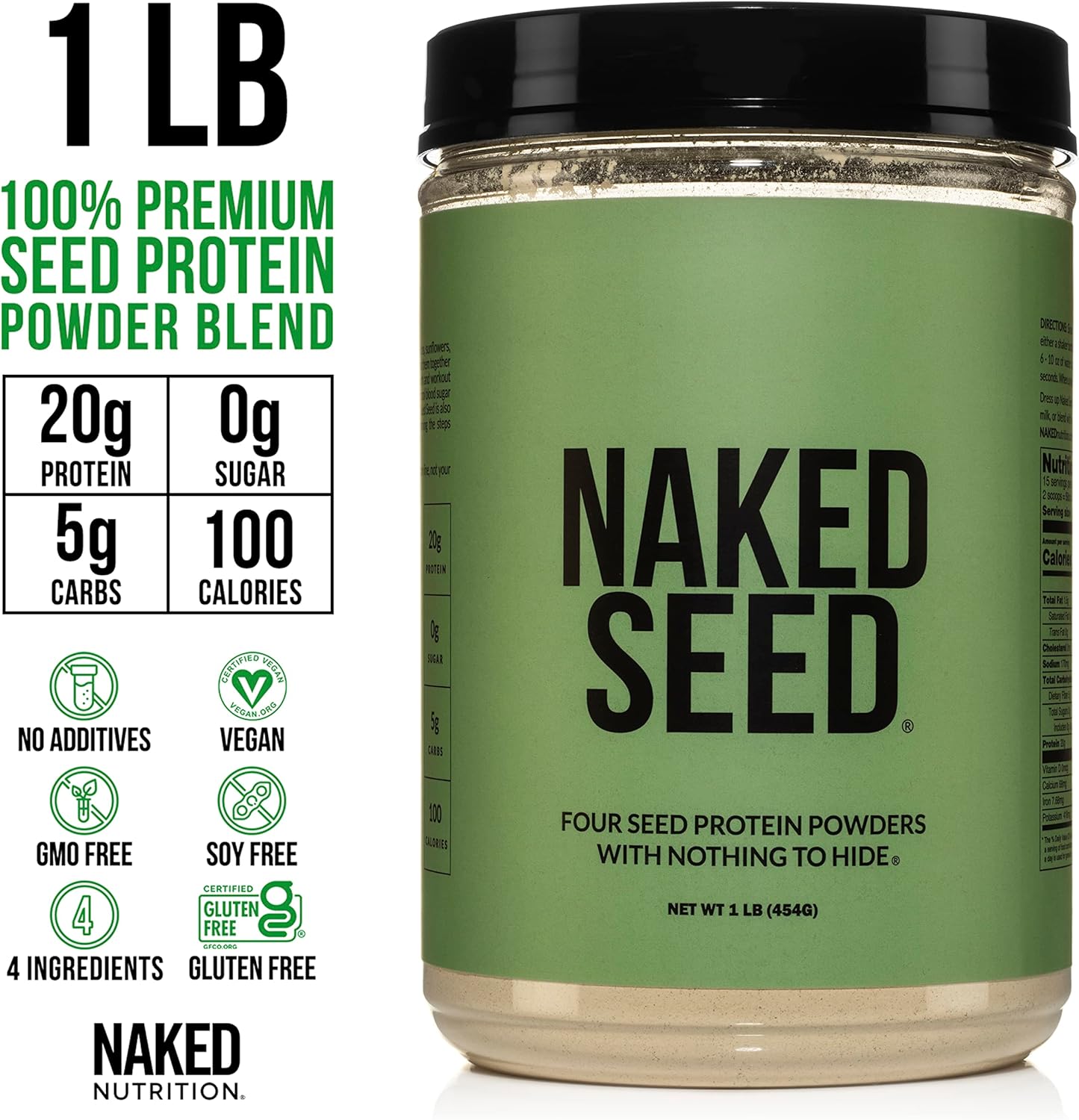 Naked Nutrition Vegan Protein Bundle: Naked Seed and 1LB Naked Rice - Plant-Based Protein Sources