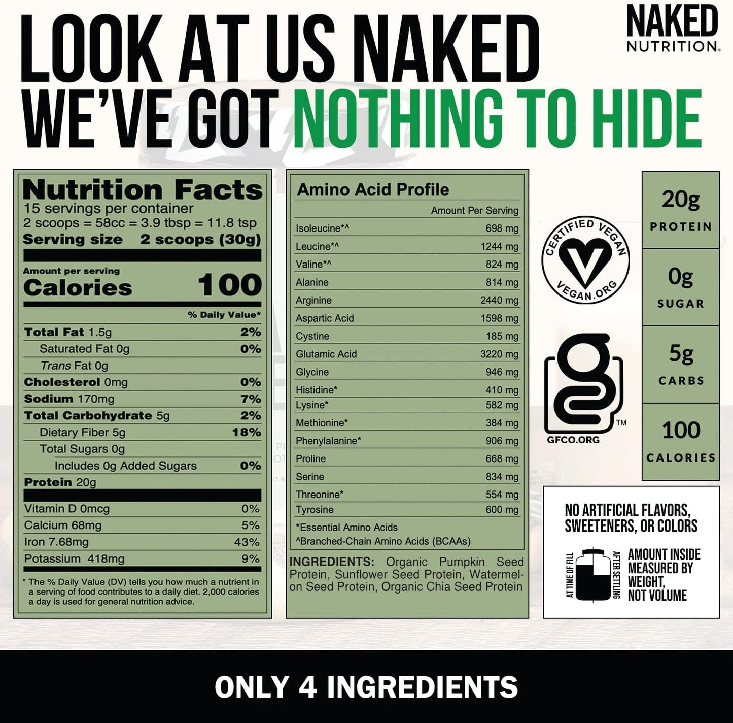 Naked Nutrition Vegan Protein Bundle: Naked Seed and 1LB Naked Rice - Plant-Based Protein Sources