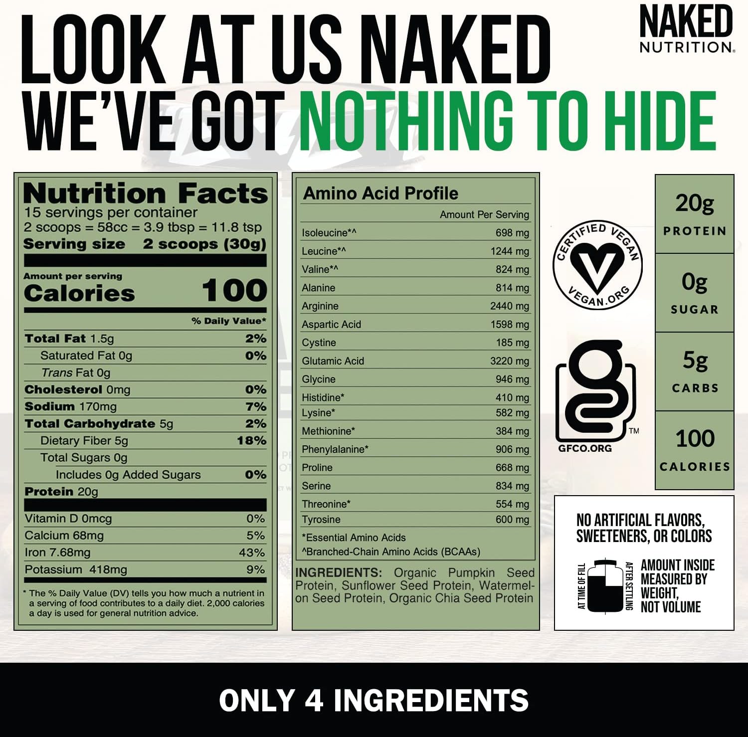 Naked Nutrition Vegan Protein Bundle: Naked Seed and 1LB Naked Rice - Plant-Based Protein Sources