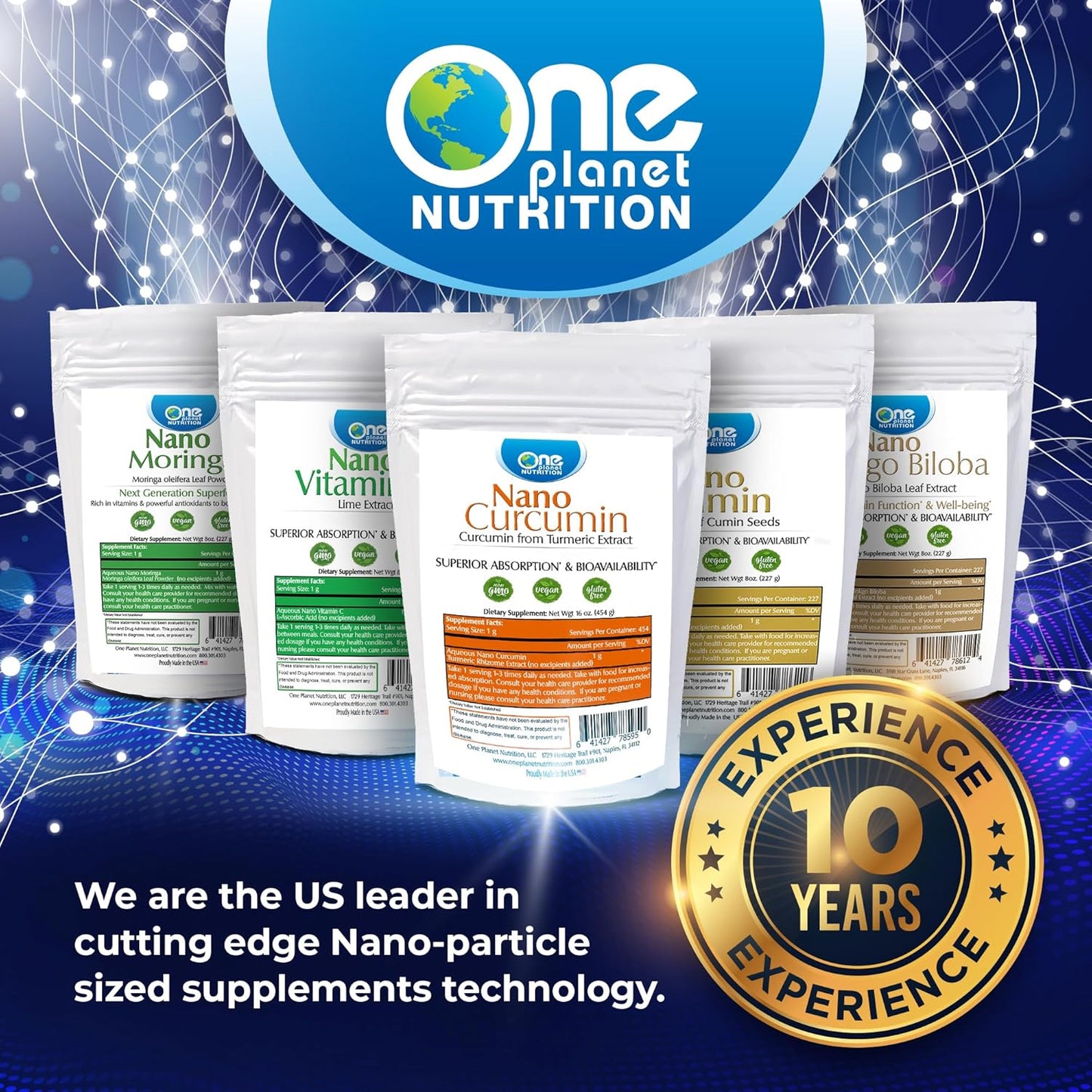 Nano Andrographis Powder 8 oz - 227 Servings, Enhanced Absorption, Supports Wellness, Non-GMO, Vegan, Gluten-Free - One Planet Nutrition