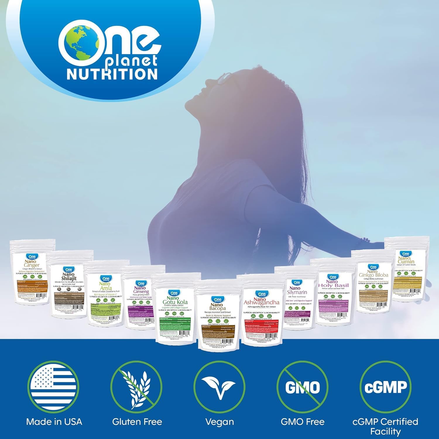 Nano Andrographis Powder 8 oz - 227 Servings, Enhanced Absorption, Supports Wellness, Non-GMO, Vegan, Gluten-Free - One Planet Nutrition