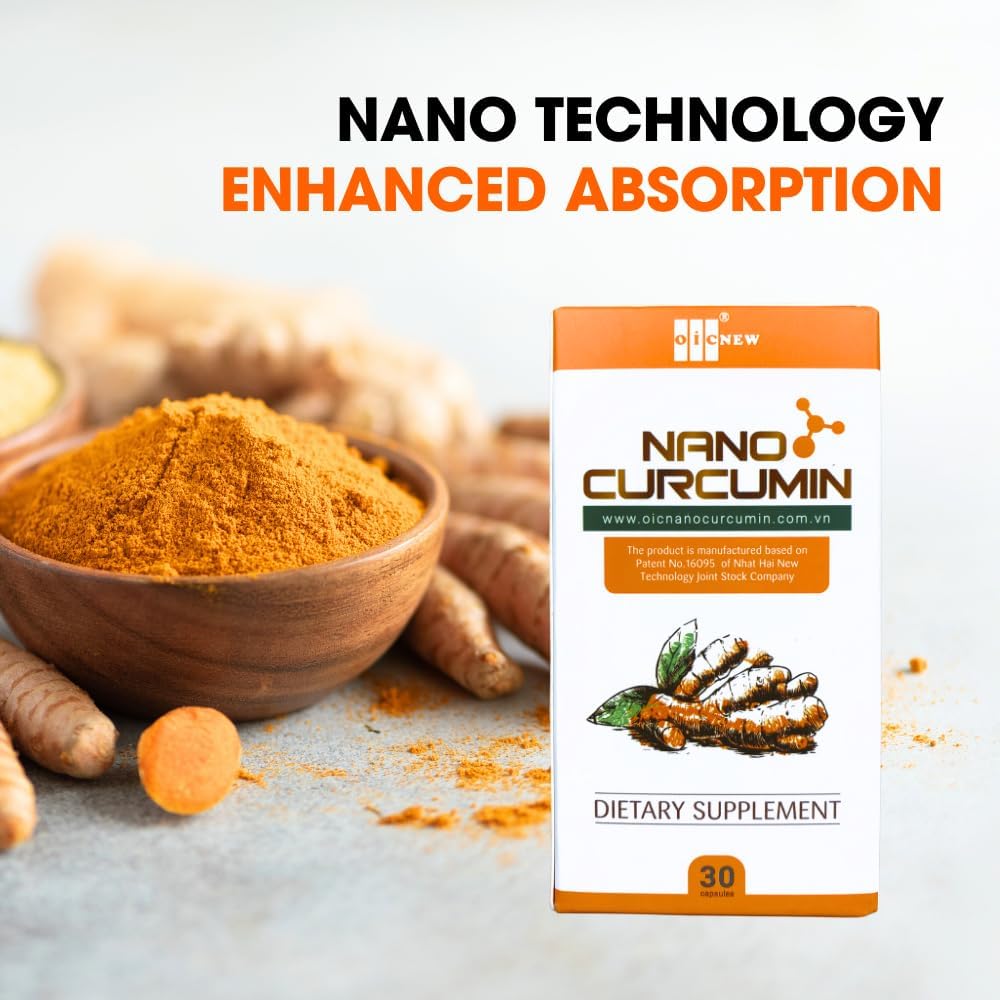 Nano Curcumin Capsules with Advanced Absorption Technology - 30 Capsules for Digestive Health, Gastric Relief, and Skin Benefits