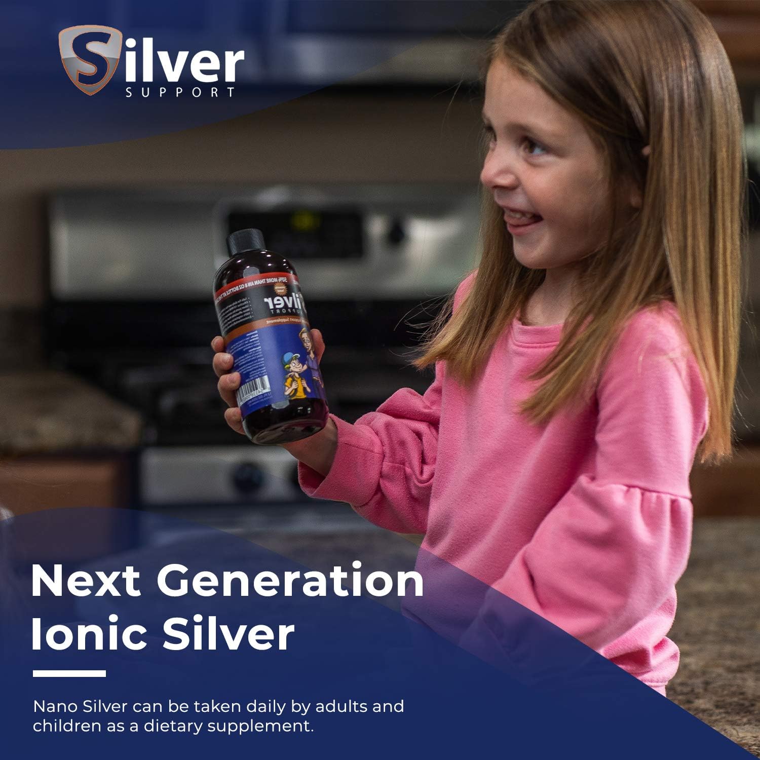 Nano Ionic Silver Liquid Immune Booster for All Ages and Pets - 10 ppm Formula for Enhanced Wellness - 32oz Bottle