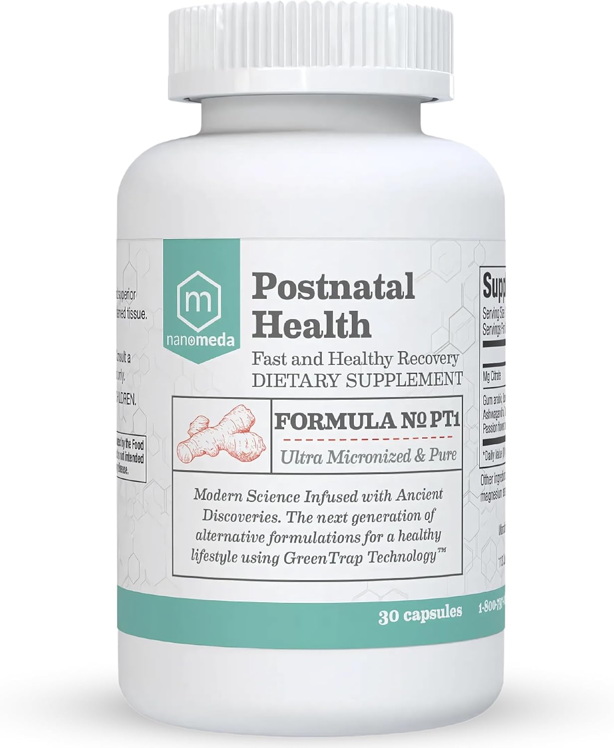 Nano Meda® Ayurvedic Postnatal Care Capsules - Natural Recovery & Strength for New Moms | Ashwagandha, Curcumin, Vitamin D3 | Post-Pregnancy Support for Pain Relief, Muscle Recovery & Mood Balance | 60 Count