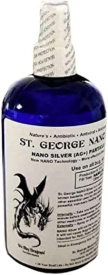 Nano Silver Immune Support Supplement - Gluten Free & Probiotic Friendly Liquid Solution 68 PPM (16 oz) | St. George