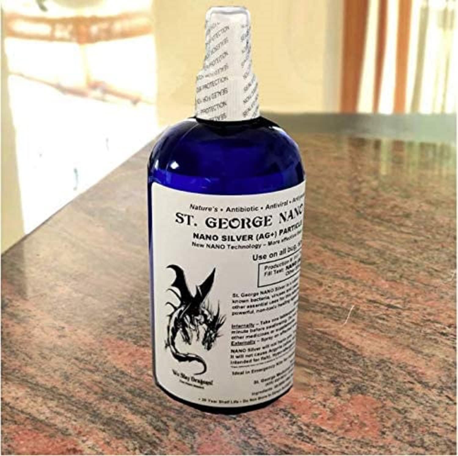 Nano Silver Immune Support Supplement - Gluten Free & Probiotic Friendly Liquid Solution 68 PPM (16 oz) | St. George
