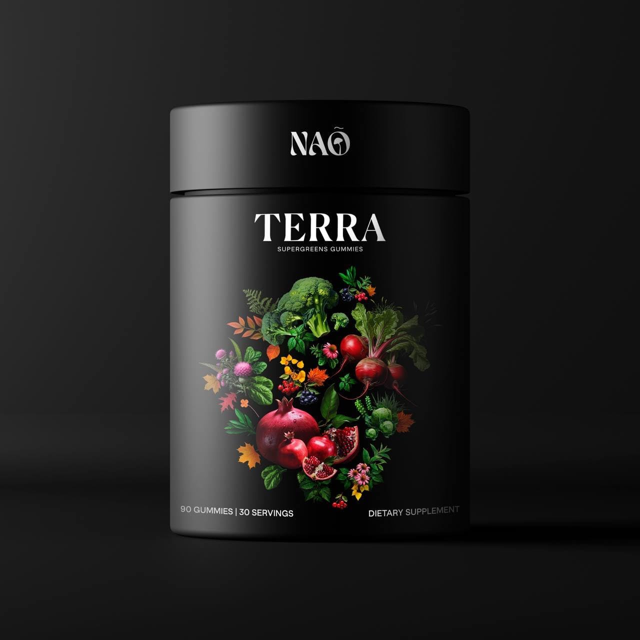 NAO Terra SuperGreen Gummies - Plant-Based Antioxidants & Greens for Immunity, Energy & Wellness. Daily Support in 2 Tasty Gummies